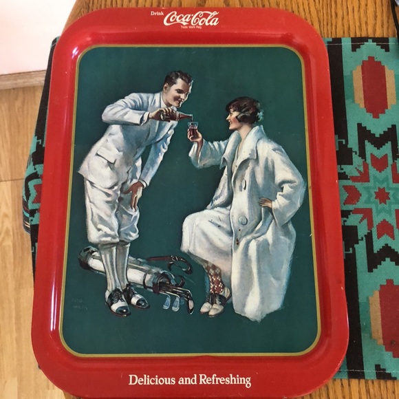 1926 Coca Cola golfing couple tray - Picture 3 of 5